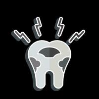 icono decaido diente. relacionado a dentista símbolo. lustroso estilo. sencillo diseño editable. sencillo ilustración vector