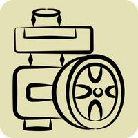 Icon Poer Steering Pump. related to Car Maintenance symbol. hand drawn style. simple design editable. simple illustration vector