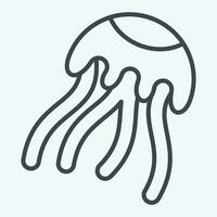 Icon Jellyfish. related to Poison symbol. line style. simple design editable. simple illustration vector