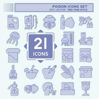 Icon Set Poison. related to Education symbol. two tone style. simple design editable. simple illustration vector