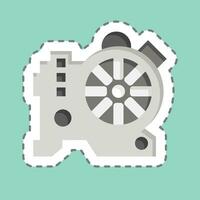 Sticker line cut Water Pump. related to Car Maintenance symbol. simple design editable. simple illustration vector