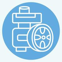 Icon Poer Steering Pump. related to Car Maintenance symbol. blue eyes style. simple design editable. simple illustration vector
