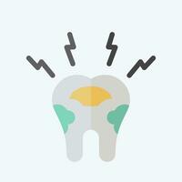 Icon Decayed Tooth. related to Dentist symbol. flat style. simple design editable. simple illustration vector