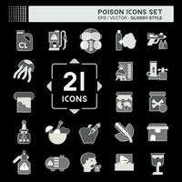 Icon Set Poison. related to Education symbol. glossy style. simple design editable. simple illustration vector