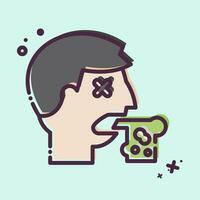 Icon Vomiting. related to Poison symbol. MBE style. simple design editable. simple illustration vector