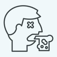 Icon Vomiting. related to Poison symbol. line style. simple design editable. simple illustration vector