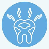 Icon Decayed Tooth. related to Dentist symbol. blue eyes style. simple design editable. simple illustration vector