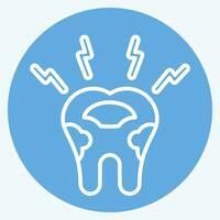 Icon Decayed Tooth. related to Dentist symbol. blue eyes style. simple design editable. simple illustration vector