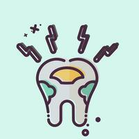 Icon Decayed Tooth. related to Dentist symbol. MBE style. simple design editable. simple illustration vector