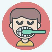 Icon ToothBrush. related to Dentist symbol. color mate style. simple design editable. simple illustration vector