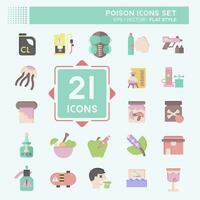 Icon Set Poison. related to Education symbol. flat style. simple design editable. simple illustration vector