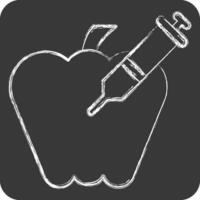 Icon Poisoned Apple. related to Poison symbol. chalk Style. simple design editable. simple illustration vector