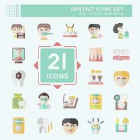 Icon Set Dentist. related to Medice symbol. flat style. simple design editable. simple illustration vector