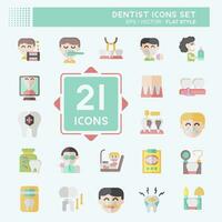 Icon Set Dentist. related to Medice symbol. flat style. simple design editable. simple illustration vector