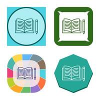 Unique Pencil and Book Vector Icon