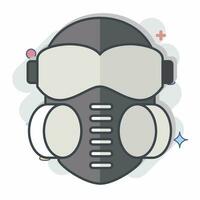 Icon Face mask. related to Poison symbol. comic style. simple design editable. simple illustration vector