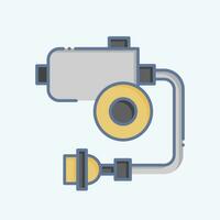 Icon Wiper Motor. related to Car Maintenance symbol. doodle style. simple design editable. simple illustration vector