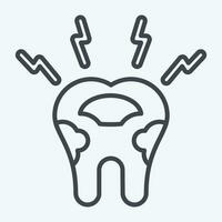 Icon Decayed Tooth. related to Dentist symbol. line style. simple design editable. simple illustration vector