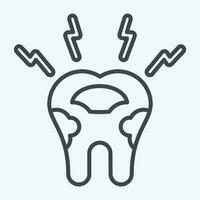 Icon Decayed Tooth. related to Dentist symbol. line style. simple design editable. simple illustration vector