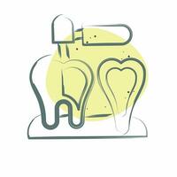 icono endodoncista. relacionado a dentista símbolo. color Mancha estilo. sencillo diseño editable. sencillo ilustración vector