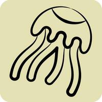 Icon Jellyfish. related to Poison symbol. hand drawn style. simple design editable. simple illustration vector