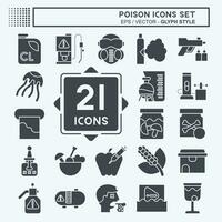 Icon Set Poison. related to Education symbol. glyph style. simple design editable. simple illustration vector