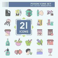 Icon Set Poison. related to Education symbol. doodle style. simple design editable. simple illustration vector