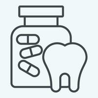 Icon Drug. related to Dentist symbol. line style. simple design editable. simple illustration vector