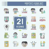 Icon Set Dentist. related to Medice symbol. doodle style. simple design editable. simple illustration vector