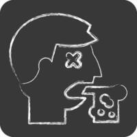 Icon Vomiting. related to Poison symbol. chalk Style. simple design editable. simple illustration vector