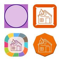 Unique House on Fire Vector Icon