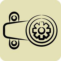 Icon Steering Gearbox. related to Car Maintenance symbol. hand drawn style. simple design editable. simple illustration vector