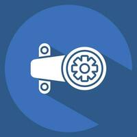 Icon Steering Gearbox. related to Car Maintenance symbol. long shadow style. simple design editable. simple illustration vector