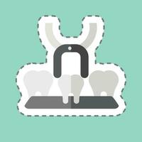 Sticker line cut Tooth Extra. related to Dentist symbol. simple design editable. simple illustration vector