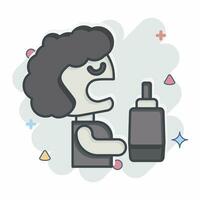 Icon Mouthwash. related to Dentist symbol. comic style. simple design editable. simple illustration vector