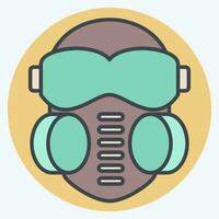 Icon Face mask. related to Poison symbol. color mate style. simple design editable. simple illustration vector