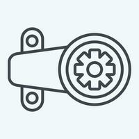 Icon Steering Gearbox. related to Car Maintenance symbol. line style. simple design editable. simple illustration vector
