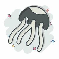 Icon Jellyfish. related to Poison symbol. comic style. simple design editable. simple illustration vector