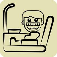 Icon Dentist Chair. related to Dentist symbol. hand drawn style. simple design editable. simple illustration vector