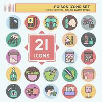 Icon Set Poison. related to Education symbol. color mate style. simple design editable. simple illustration vector