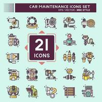 Icon Set Car Maintenance. related to Automotive symbol. MBE style. simple design editable. simple illustration vector