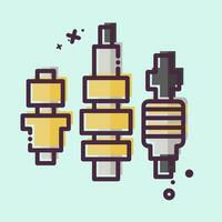 Icon Glow Plug. related to Car Maintenance symbol. MBE style. simple design editable. simple illustration vector