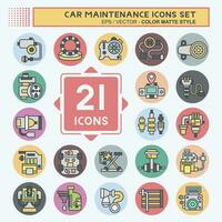 Icon Set Car Maintenance. related to Automotive symbol. color mate style. simple design editable. simple illustration vector