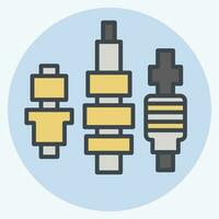 Icon Glow Plug. related to Car Maintenance symbol. color mate style. simple design editable. simple illustration vector