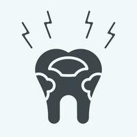 Icon Decayed Tooth. related to Dentist symbol. glyph style. simple design editable. simple illustration vector