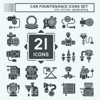 Icon Set Car Maintenance. related to Automotive symbol. glyph style. simple design editable. simple illustration vector