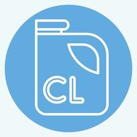 Icon Chlorine. related to Poison symbol. blue eyes style. simple design editable. simple illustration vector