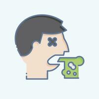 Icon Vomiting. related to Poison symbol. doodle style. simple design editable. simple illustration vector