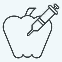 Icon Poisoned Apple. related to Poison symbol. line style. simple design editable. simple illustration vector