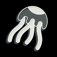 Icon Jellyfish. related to Poison symbol. glossy style. simple design editable. simple illustration vector